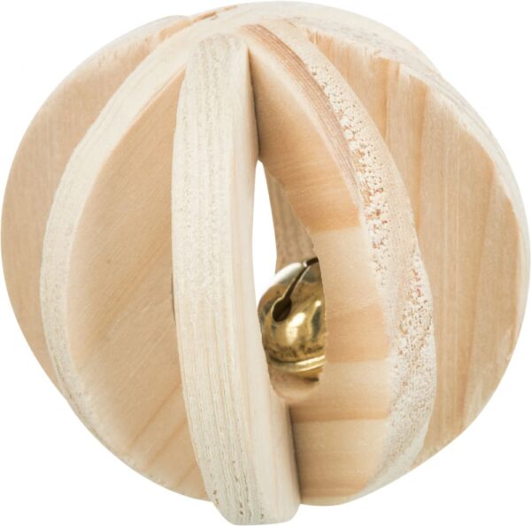 Katteleke Ball i tre m/bjelle ø6cm