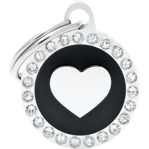 My Family Tags Glam sirkel m/hjerte svart
