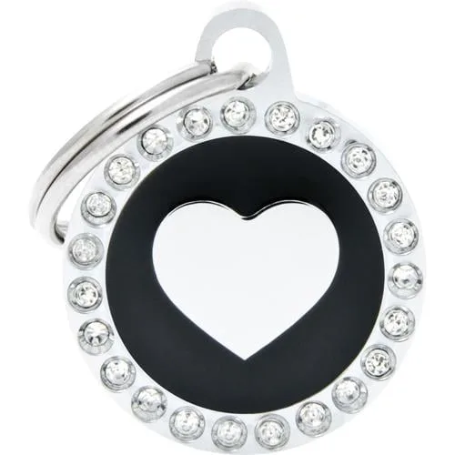 My Family Tags Glam sirkel m/hjerte svart