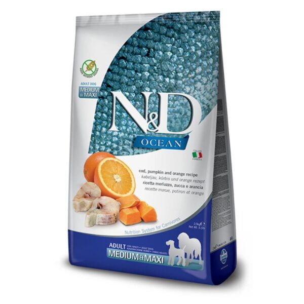 Farmina N&D Dog Ocean Cod, Pumpkin & Orange Adult Medium & Maxi 12kg
