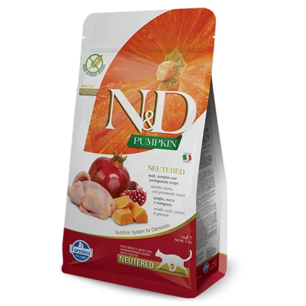 Farmina N&D Cat Pumpkin Quail & Pomegranate Neutered Adult 1,5kg