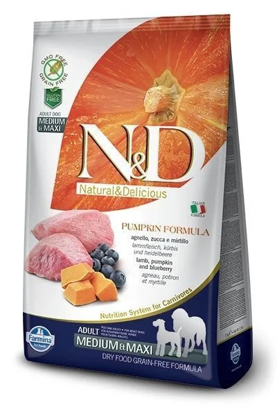 Farmina N&D Dog Pumpkin Lamb & Blueberry Adult Medium & Maxi 12kg