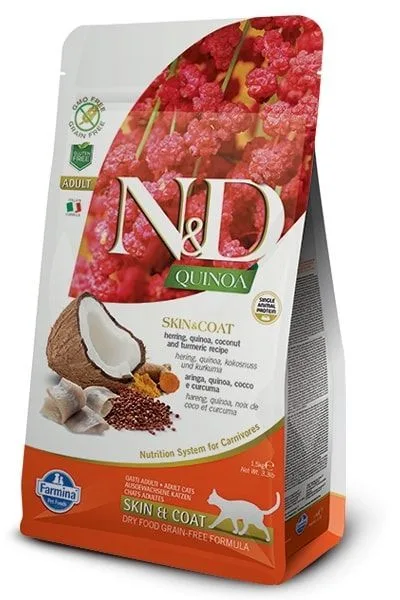 Farmina N&D Cat Quinoa Skin & Coat Herring & Coconut Adult 1,5kg