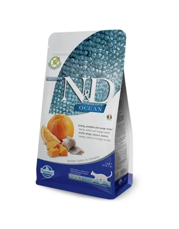 Farmina N&D Cat Ocean Herring, Pumpkin & Orange Adult 1,5kg