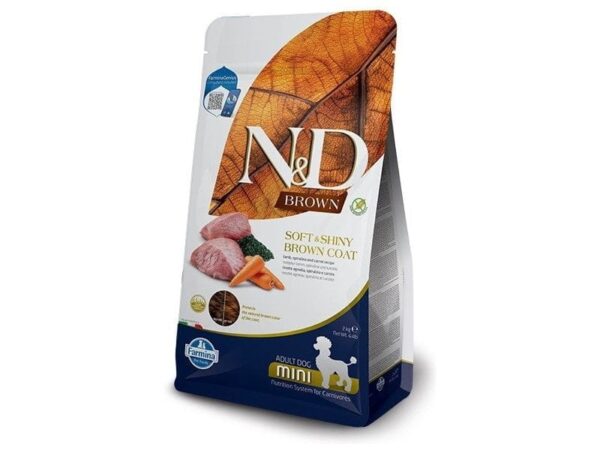 Farmina N&D Dog Brown Lamb, Spirulina & Carrot Adult Mini 2kg
