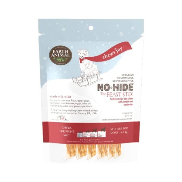 No-Hide The Feast Chew Turkey w/pumpkin & cranberry Stix 10pk