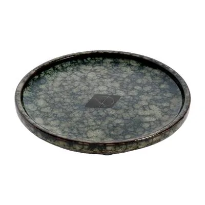 D&D Trendy Keramikkskål Jasper Flat Grønn Marble ø13cm