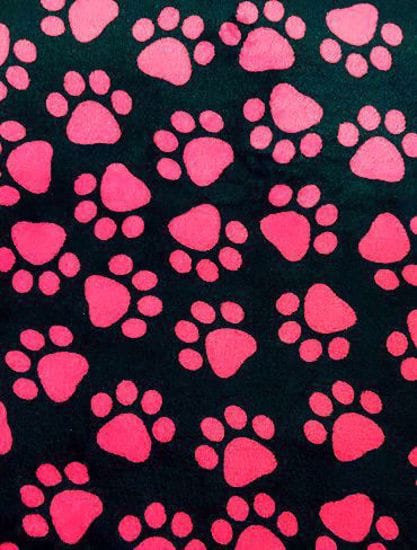 Juunik Madrass svart med rosa poter XL 95x65 cm