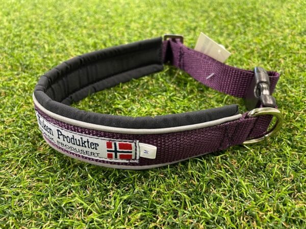 Huken Halsbånd justerbart lilla m/klips XL