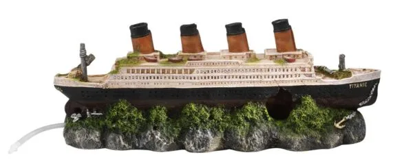 Akvariedekorasjon Titanic til luft 39x44x14cm
