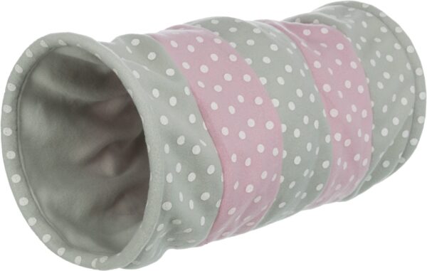 Kattetunnel Fleece grå/rosa 25x50cm
