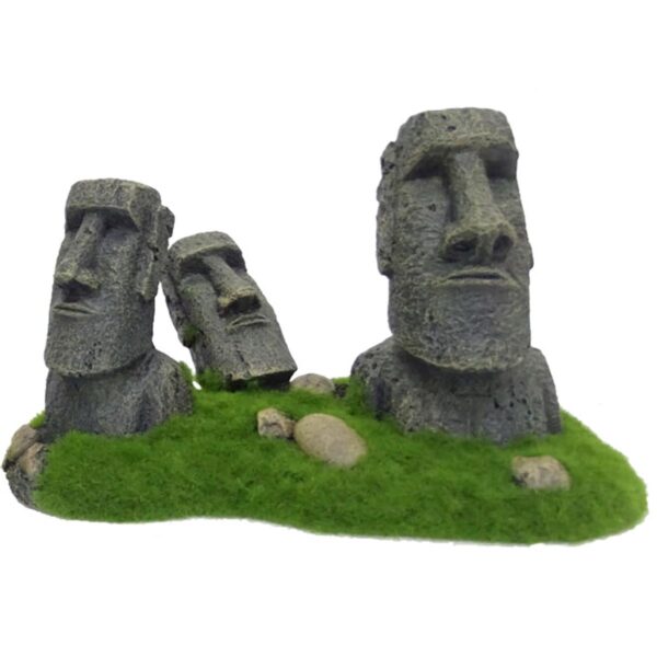 Akvariedekorasjon Moai Statuer fra Påskeøya 21x12x13cm