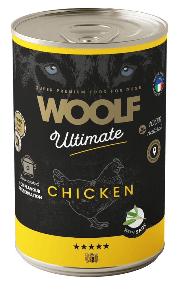 Woolf Ultimate Dog Våtfôr Chicken w/sage 400g