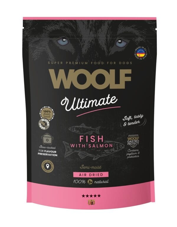 Woolf Ultimate Dog Semimoist fullfôr/godbiter Fish w/salmon 1kg