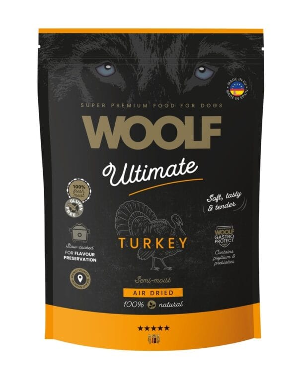 Woolf Ultimate Dog Semimoist fullfôr/godbiter Turkey 1kg