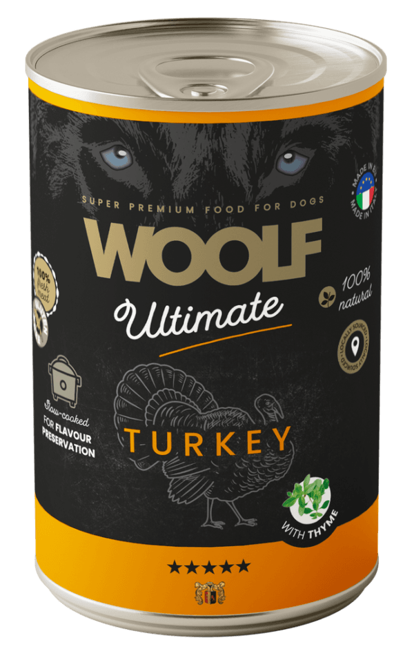 Woolf Ultimate Dog Våtfôr Turkey w/thyme 400g