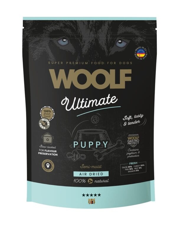Woolf Ultimate Dog Semimoist fullfôr/godbiter Puppy 1kg