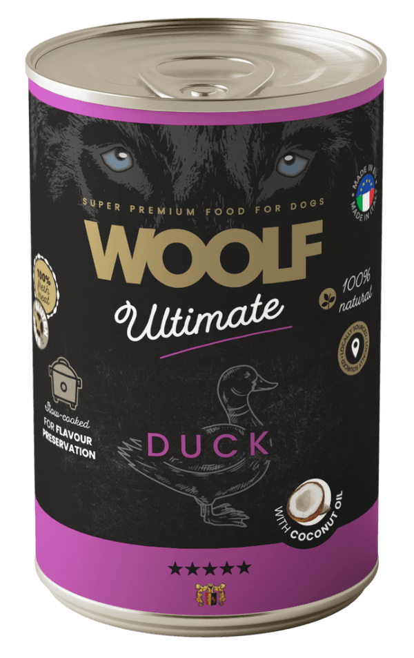 Woolf Ultimate Dog Våtfôr Duck w/Coconut oil 400g