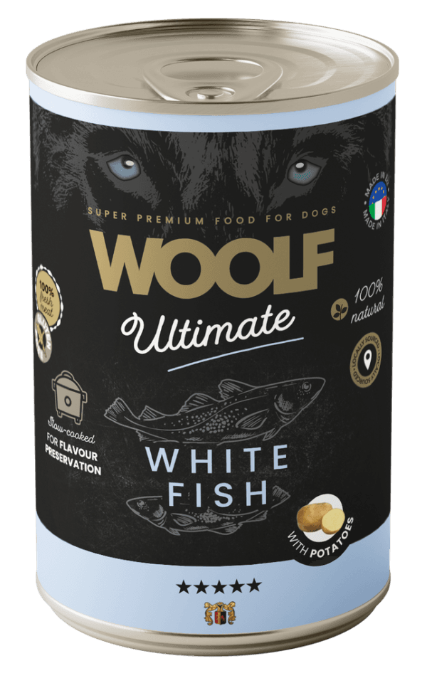 Woolf Ultimate Dog Våtfôr White Fish w/potato 400g