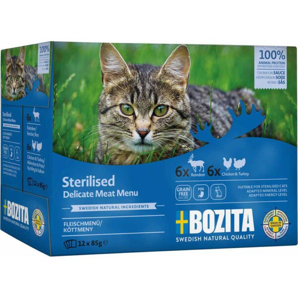Bozita Feline Sterilised Meat In Sauce Multibox 12x85g