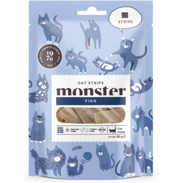 Monster Cat Strips Fish 50g