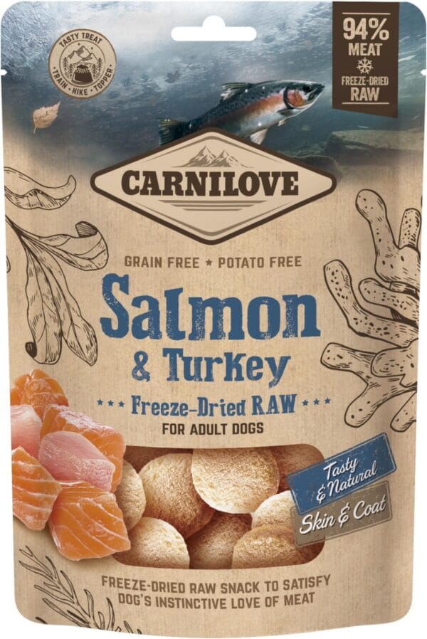 Carnilove Frysetørket RAW Snacks Salmon & Turkey 60g
