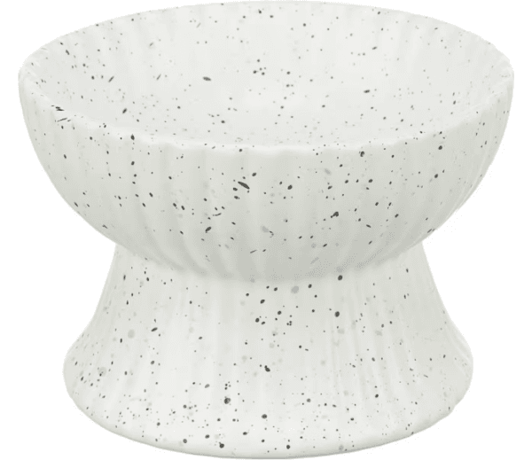 Keramikkskål katt Ergonomisk  hvit/prikker 0,2L Ø13cm