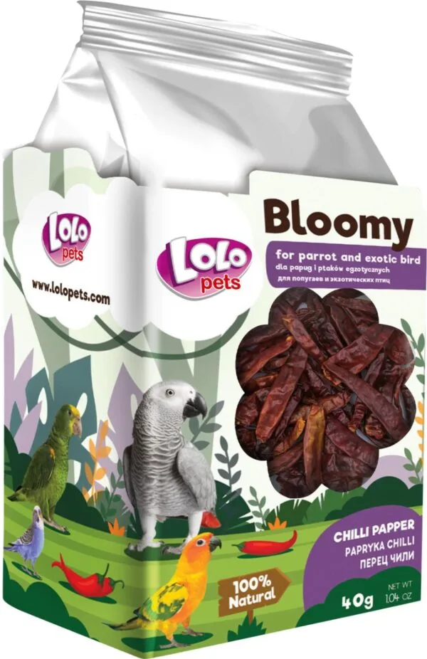 LoloPets Bloomy Chilipepper til fugl 40g