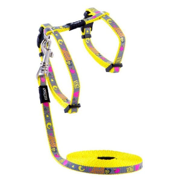 Rogz Reflectocat Sele m/kobbel Gul XS 8mmx19,5-30cm