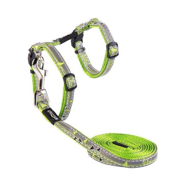 Rogz Nightcat Sele m/kobbel Lime S 11mmx24-40cm