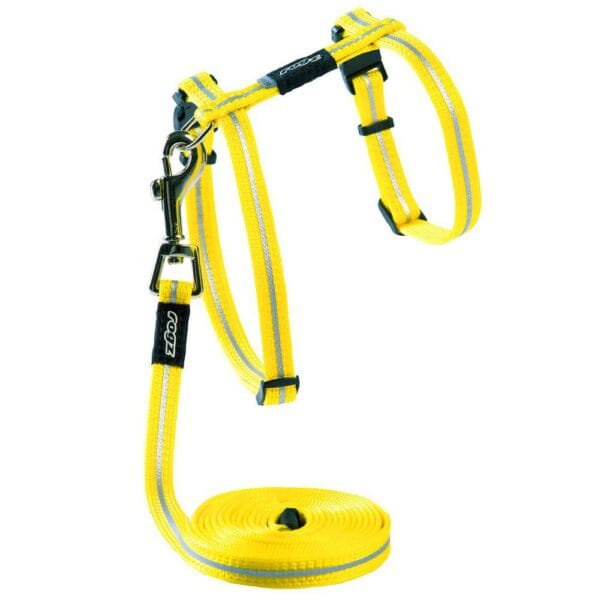 Rogz Alleycat Sele m/kobbel Gul m/refleks XS 8mmx19-30cm