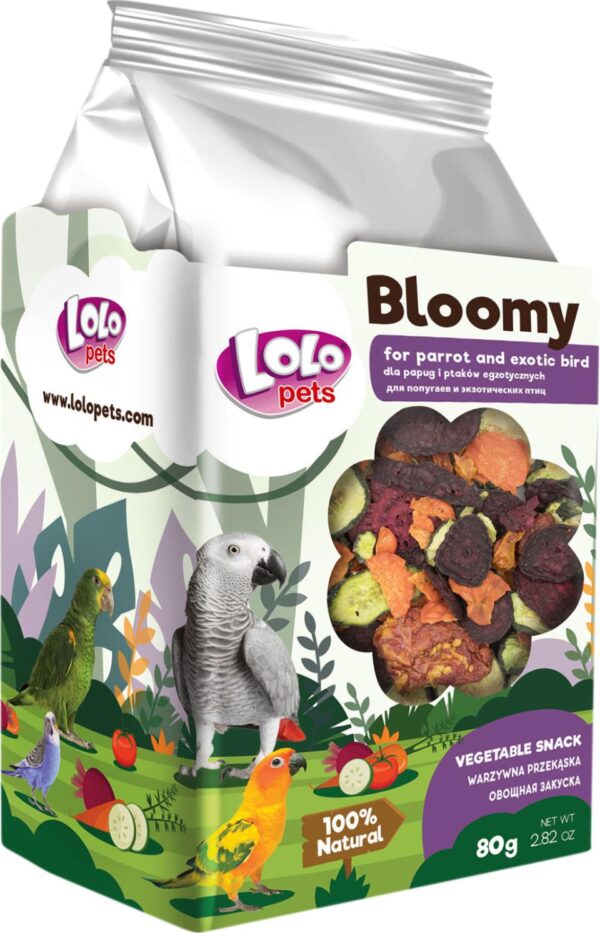 LoloPets Bloomy Grønnsakssnacks til fugl 80g