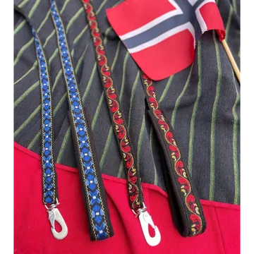 Huken Kobbel Blå Bunads-/stjernemønster 25mmx150cm