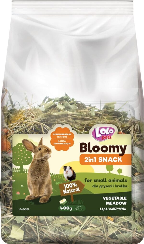 LoloPets Bloomy 2in1 Snacks Grønnsakseng 400g