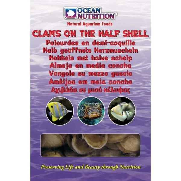 Ocean Nutrition Fryst Clams/musling halve skjell (Monobrett) 100g