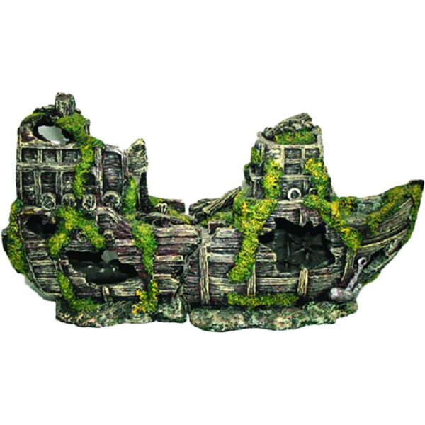 Akvariedekorasjon Båtvrak 48x16x25cm