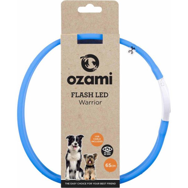 Ozami Halsbånd Flash Warrior Led blå 65cm