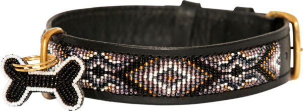 Kampuni lærhalsbånd Ombima Svart L 61x3,5cm