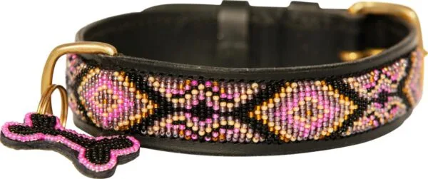 Kampuni lærhalsbånd Ombima Pink M 53x3,0cm