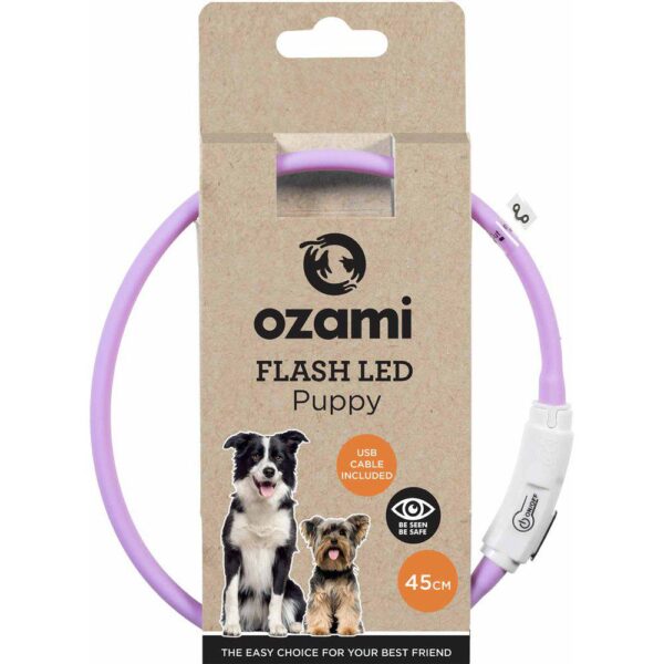 Ozami Halsbånd Flash Puppy Led Lilla 45cm