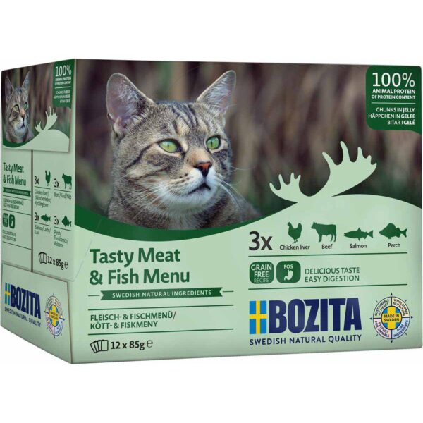 Bozita Feline Tasty Meat & Fish in Jelly Multibox 12x85g