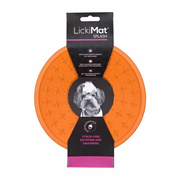 Lickimat Splash skål orange m/sugekopp 19cm