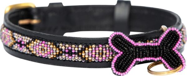 Kampuni lærhalsbånd Skinny Ombima Pink M 53x2,1cm