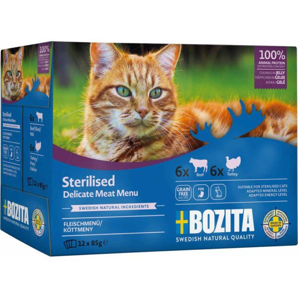 Bozita Feline Sterilised Meat in Jelly Multibox 12x85g