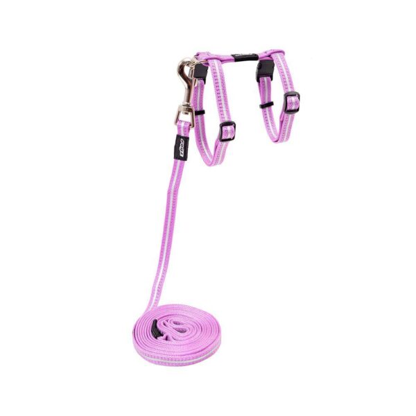 Rogz Alleycat Sele m/kobbel Lys lilla m/refleks S 11mmx24-40cm