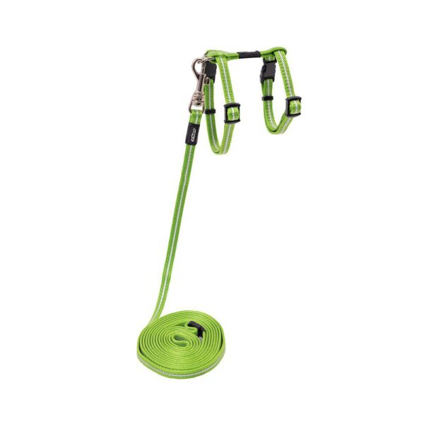 Rogz Alleycat Sele m/kobbel Grønn m/refleks XS 8mmx19-30cm
