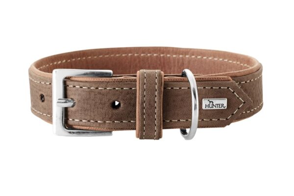 Hunter Lærhalsbånd Porto lysbrun/cognac 50cm/S-M