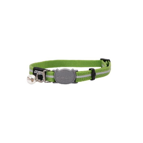 Rogz Alleycat Halsbånd Grønn m/refleks S 11mmx20-31cm
