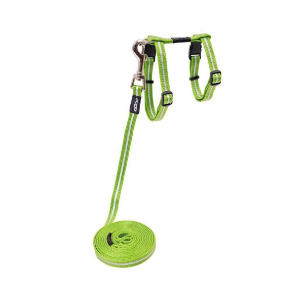 Rogz Alleycat Sele m/kobbel Grønn m/refleks S 11mmx24-40cm