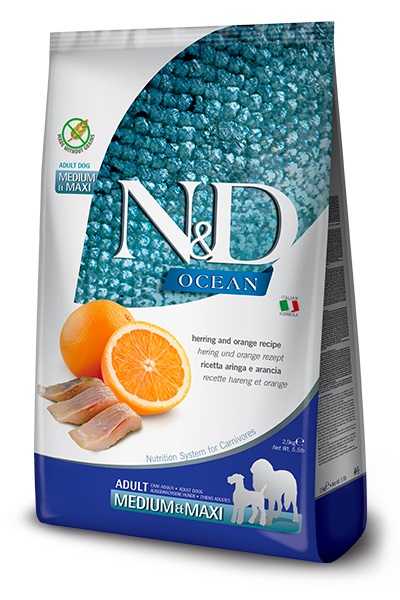 Farmina N&D Dog Ocean Herring & Orange Adult Medium & Maxi 12kg